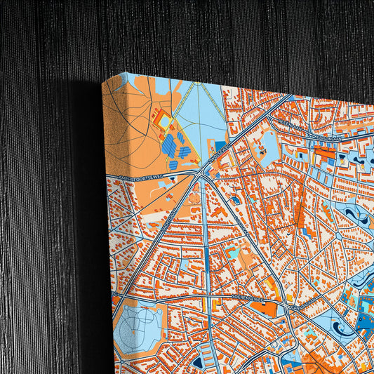 Apeldoorn Netherlands Colorful City Map Canvas Print Detail