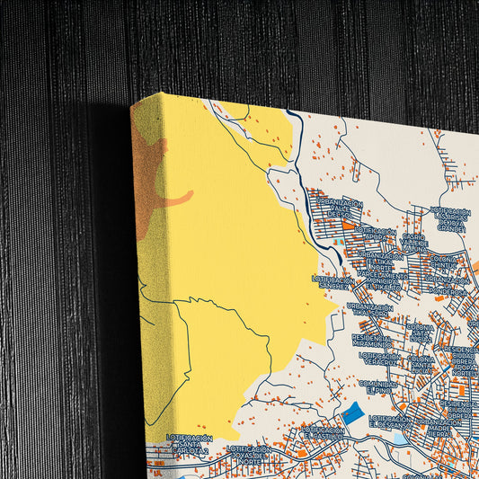 Apopa El Salvador Colorful City Map Canvas Print Detail
