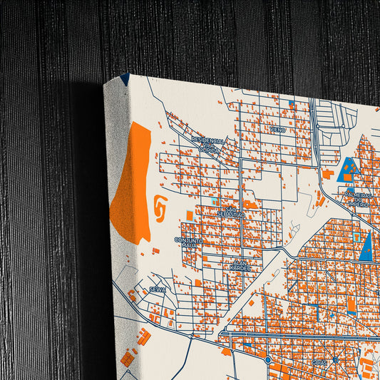 Araguari Brazil Colorful City Map Canvas Print Detail