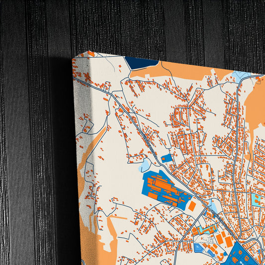 Аранђеловац Serbia Colorful City Map Canvas Print Detail
