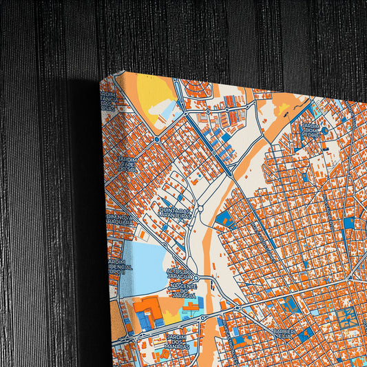 Araraquara Brazil Colorful City Map Canvas Print Detail