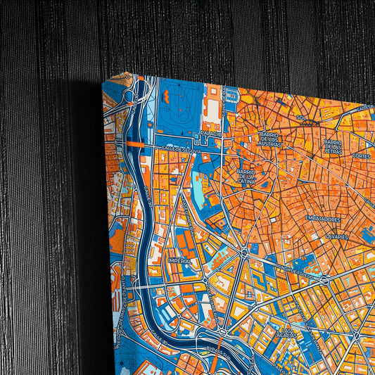Arganzuela Spain Colorful City Map Canvas Print Detail