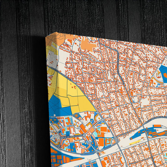 Argenteuil France Colorful City Map Canvas Print Detail