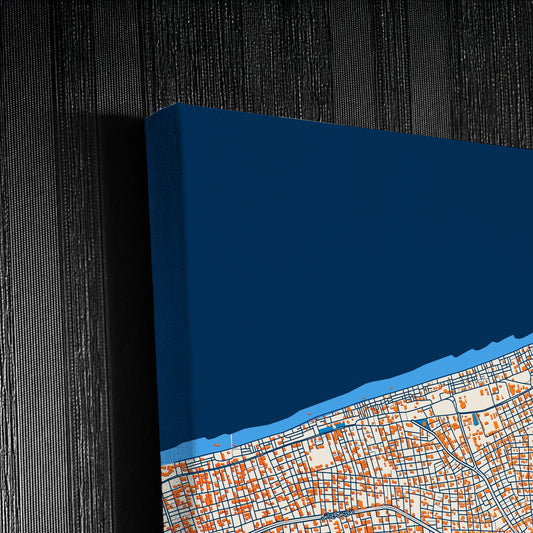 Arish Egypt Colorful City Map Canvas Print Detail