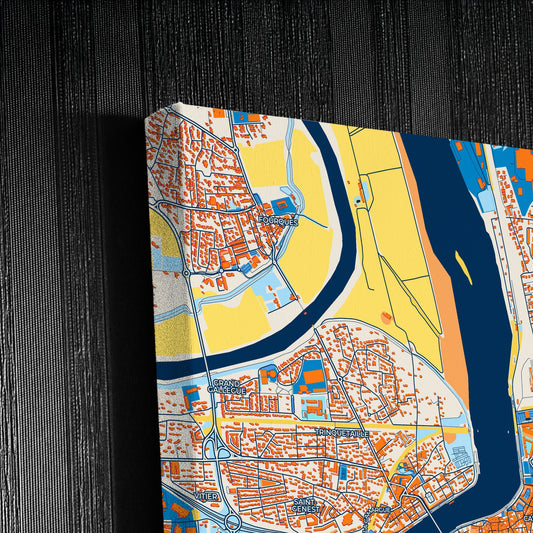 Arles France Colorful City Map Canvas Print Detail