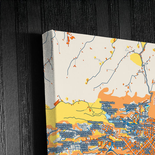 Armenia Colombia Colorful City Map Canvas Print Detail
