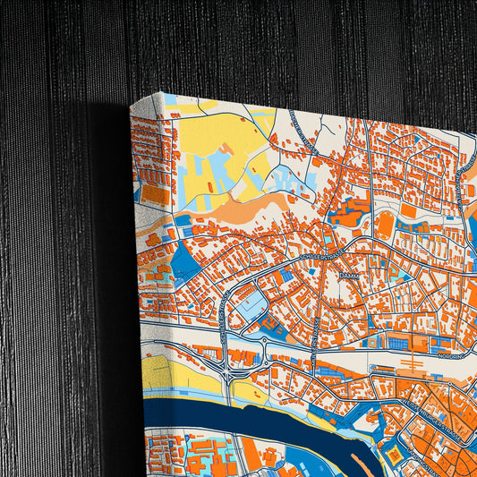 Aschaffenburg Germany Colorful City Map Canvas Print Detail