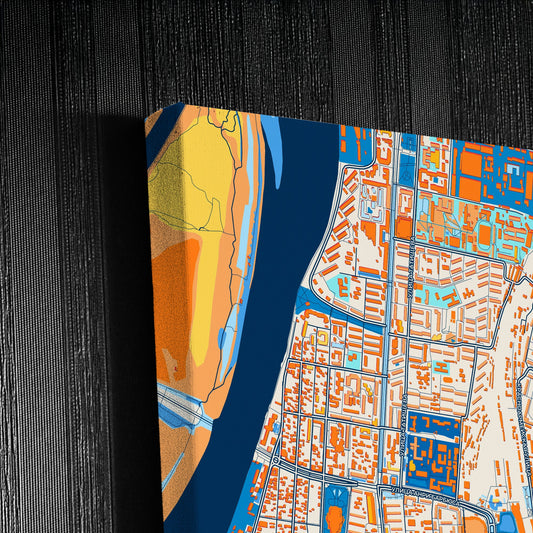 Астрахань Russia Colorful City Map Canvas Print Detail