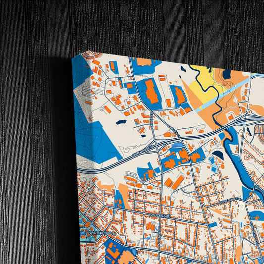 Athens-Clarke County Georgia Colorful City Map Canvas Print Detail