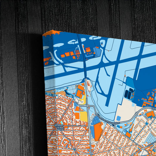 Athis-Mons France Colorful City Map Canvas Print Detail