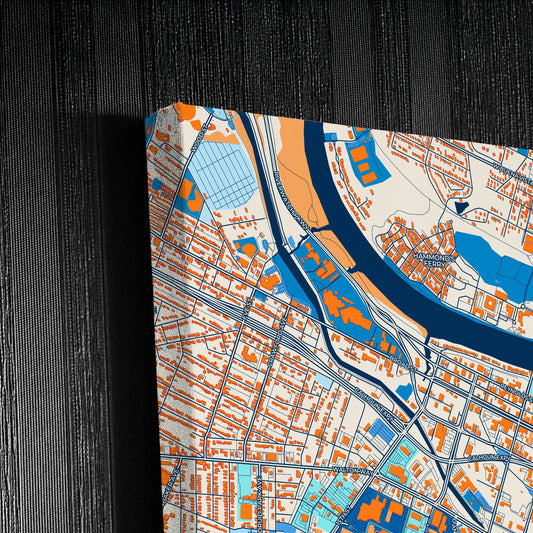 Augusta Georgia Colorful City Map Canvas Print Detail
