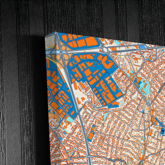 Aulnay-Sous-Bois France Colorful City Map Canvas Print Detail