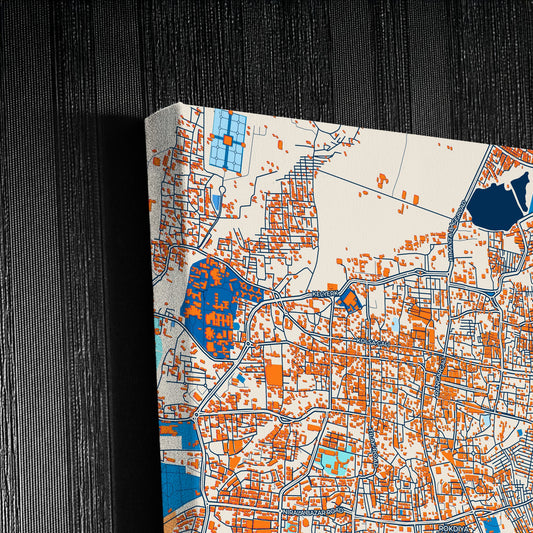 Aurangabad India Colorful City Map Canvas Print Detail