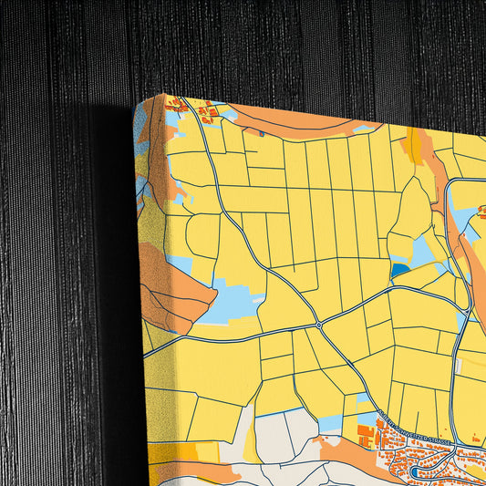 Aurich Germany Colorful City Map Canvas Print Detail