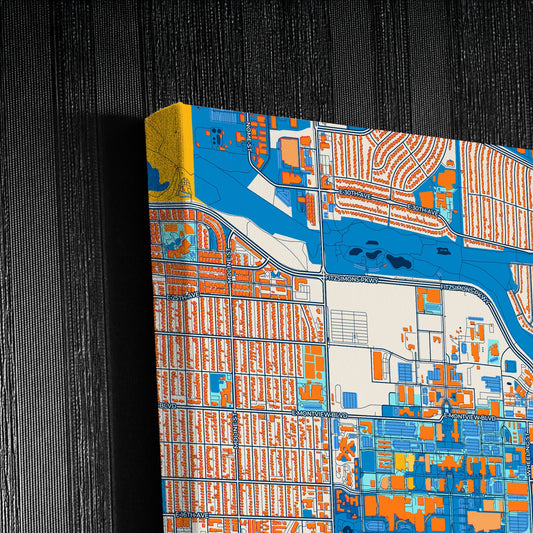 Aurora Colorado Colorful City Map Canvas Print Detail