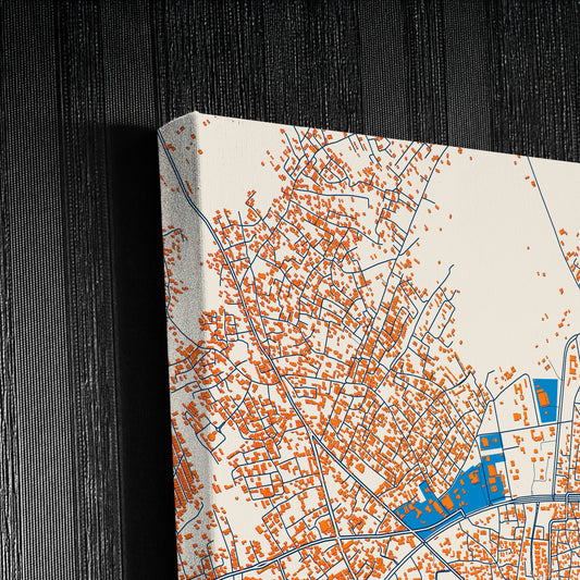 Awka Nigeria Colorful City Map Canvas Print Detail