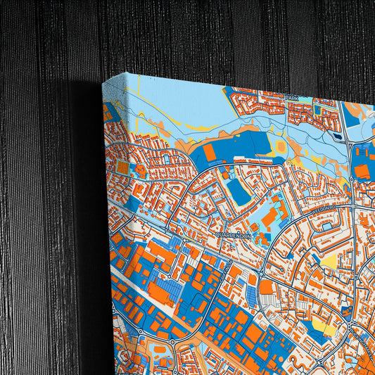 Aylesbury England Colorful City Map Canvas Print Detail