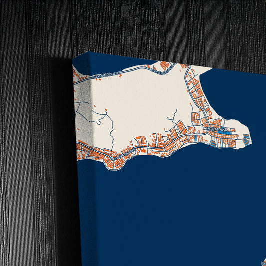 Ayvalik Turkey Colorful City Map Canvas Print Detail
