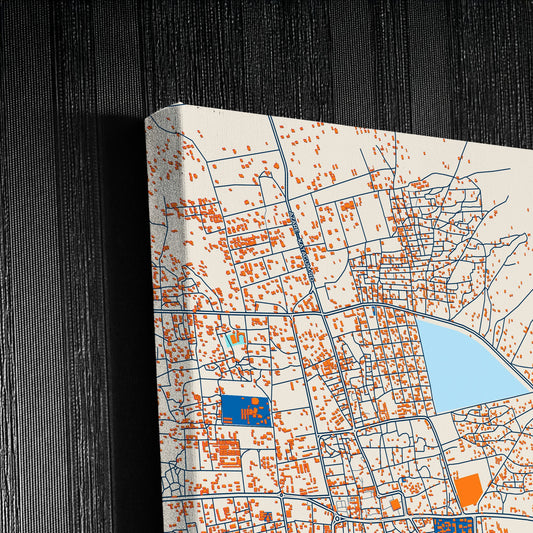 Azare Nigeria Colorful City Map Canvas Print Detail