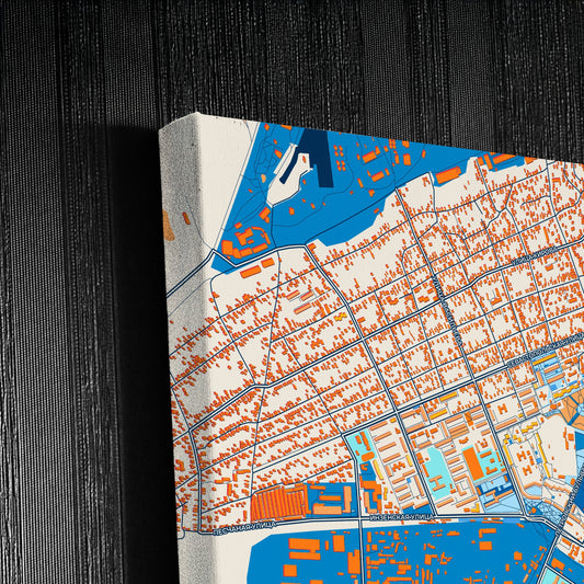 Азов Russia Colorful City Map Canvas Print Detail