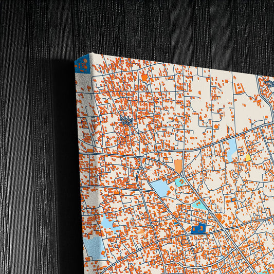 Az Zawiyah Libya Colorful City Map Canvas Print Detail