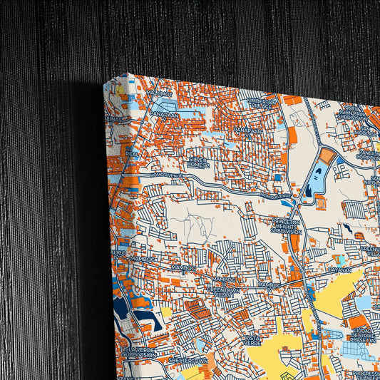 Bacoor Philippines Colorful City Map Canvas Print Detail