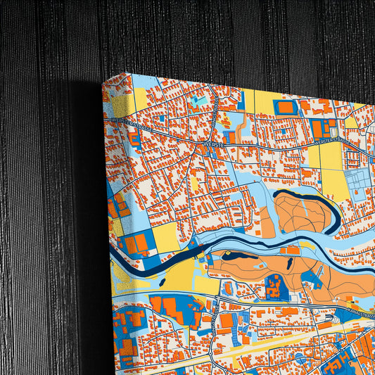 Bad Oeynhausen Germany Colorful City Map Canvas Print Detail