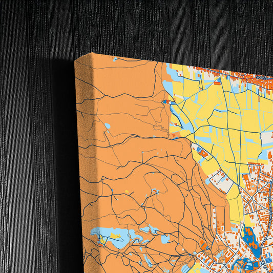 Bad Vöslau Austria Colorful City Map Canvas Print Detail