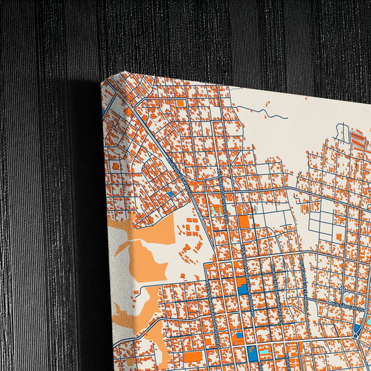 Bage Brazil Colorful City Map Canvas Print Detail