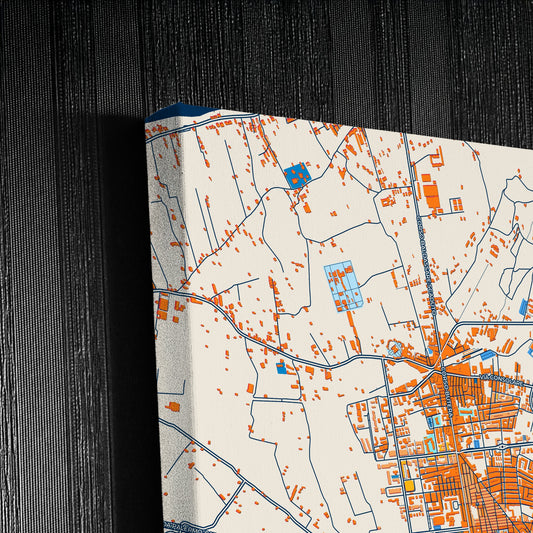 Bagheria Italy Colorful City Map Canvas Print Detail