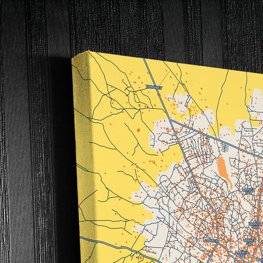 Baidoa Somalia Colorful City Map Canvas Print Detail
