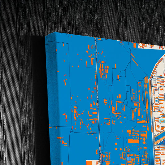 Baikonur Kazakhstan Colorful City Map Canvas Print Detail