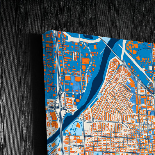 Bakersfield California Colorful City Map Canvas Print Detail