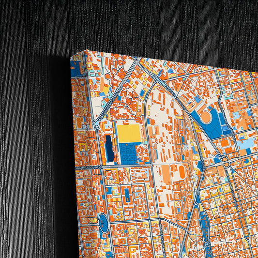 Baku Azerbaijan Colorful City Map Canvas Print Detail