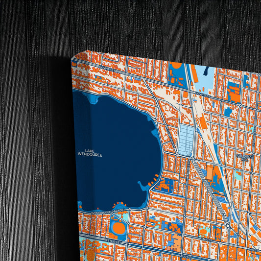 Ballarat Australia Colorful City Map Canvas Print Detail