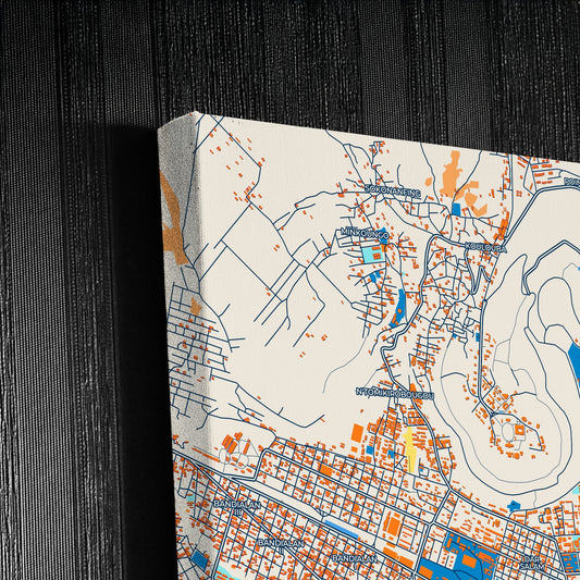 Bamako Mali Colorful City Map Canvas Print Detail