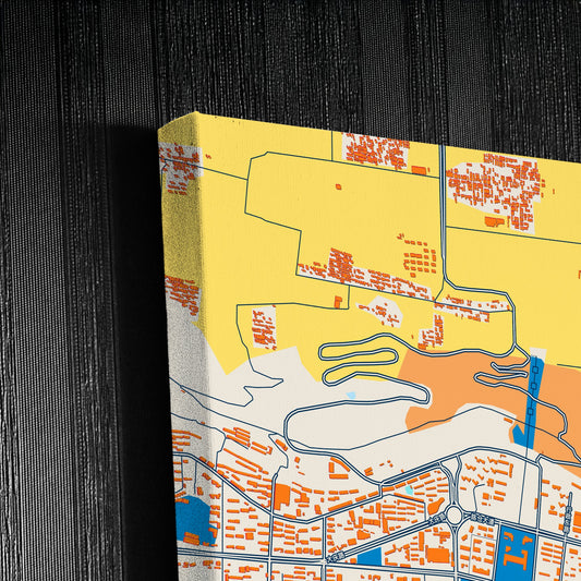 Baoji China Colorful City Map Canvas Print Detail
