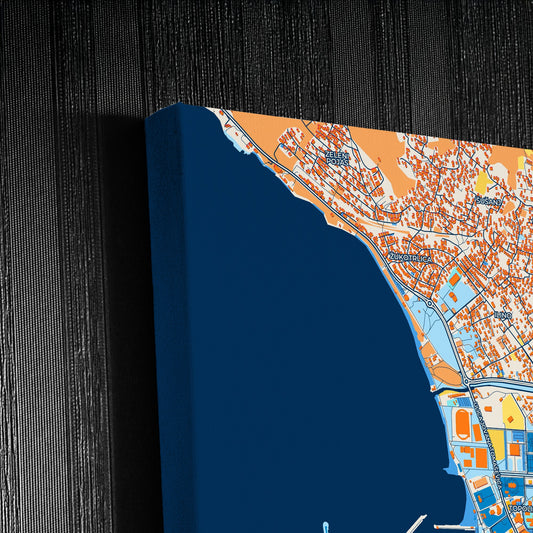 Bar Montenegro Colorful City Map Canvas Print Detail