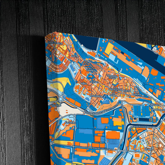 Barakaldo Spain Colorful City Map Canvas Print Detail