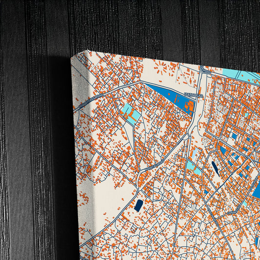 Bareilly India Colorful City Map Canvas Print Detail