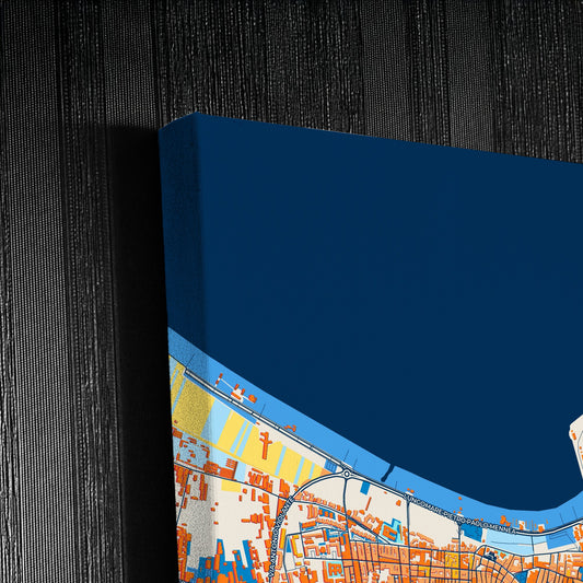 Barletta Italy Colorful City Map Canvas Print Detail