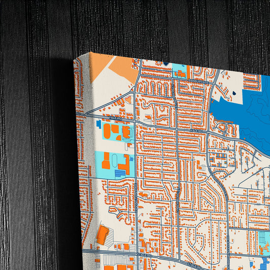 Bartlett Tennessee Colorful City Map Canvas Print Detail