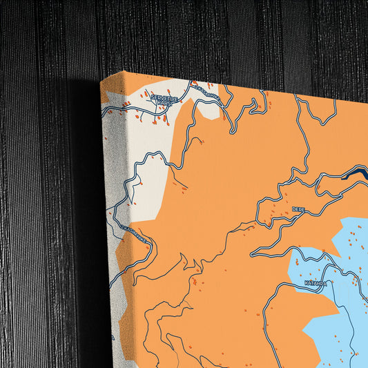 Başiskele Turkey Colorful City Map Canvas Print Detail