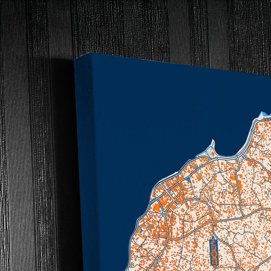 Bata Equatorial Guinea Colorful City Map Canvas Print Detail