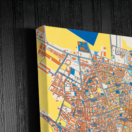 Yarasa Adam Turkey Colorful City Map Canvas Print Detail