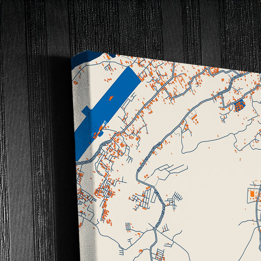 Baubau Indonesia Colorful City Map Canvas Print Detail