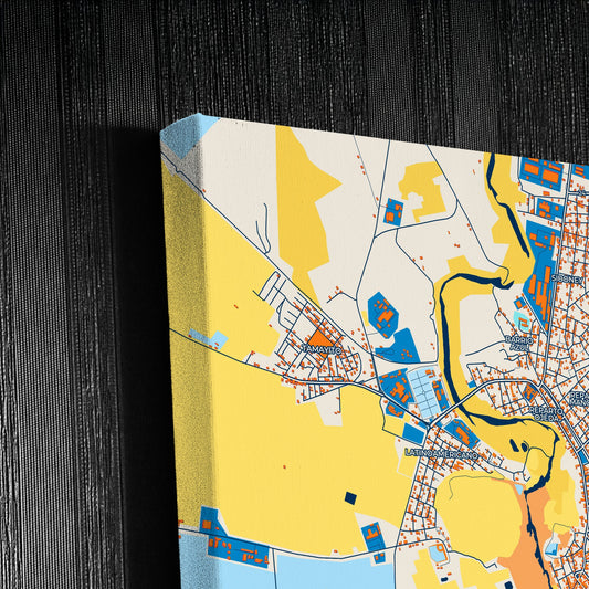 Bayamo Cuba Colorful City Map Canvas Print Detail