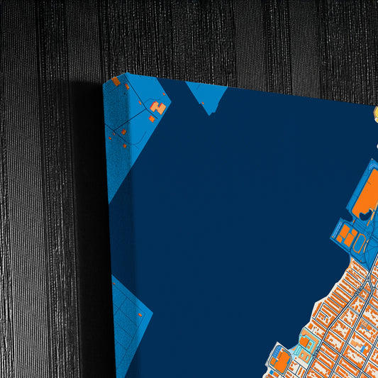 Bayonne New Jersey Colorful City Map Canvas Print Detail