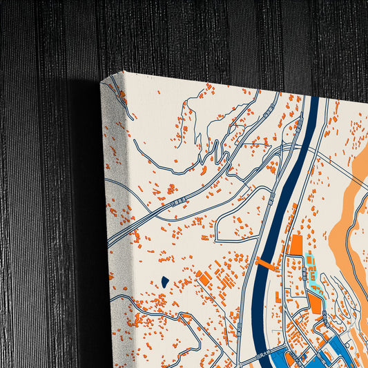 Bazhong China Colorful City Map Canvas Print Detail