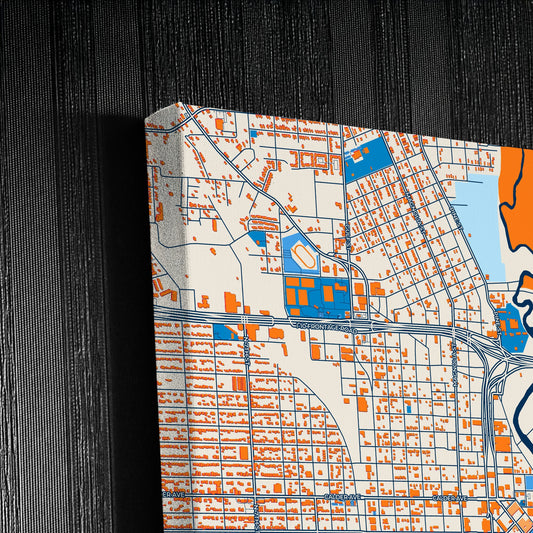 Beaumont Texas Colorful City Map Canvas Print Detail